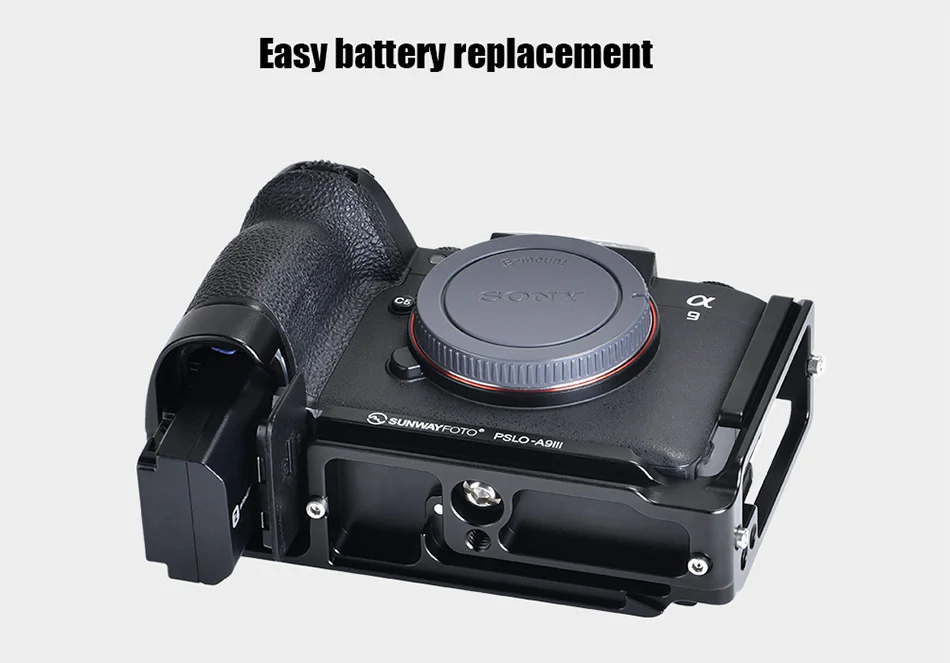  Sunwayfoto L-kiinnike yhdestä kappaleesta Sony A9 III & A1 II – Arca-Swiss