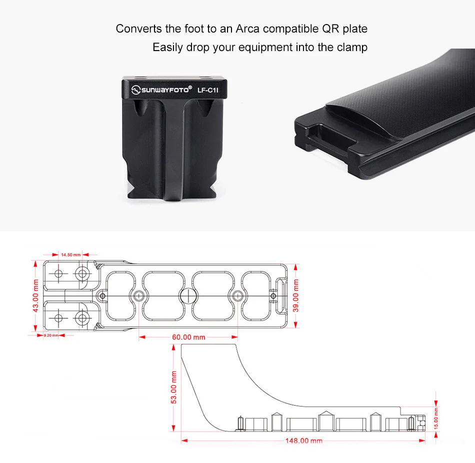  Sunwayfoto LF-C1I Stativfot för Canon 400/600/800mm-objektiv