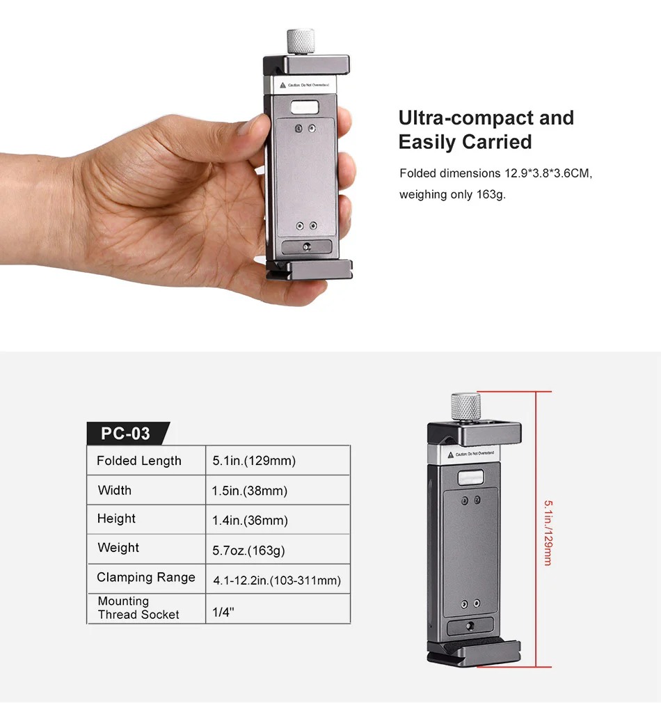  Sunwayfoto PC-03 Hållare för surfplatta och mobiltelefon