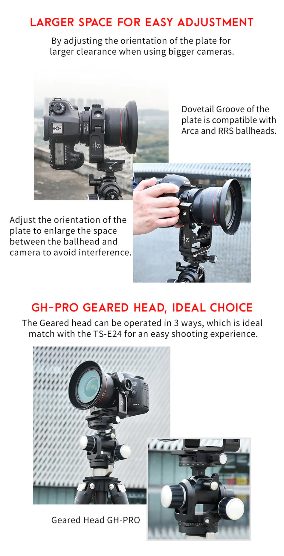  Sunwayfoto TS-E24 Fäste för Canon tilt-shift-objektiv TS-E17 TS-E24