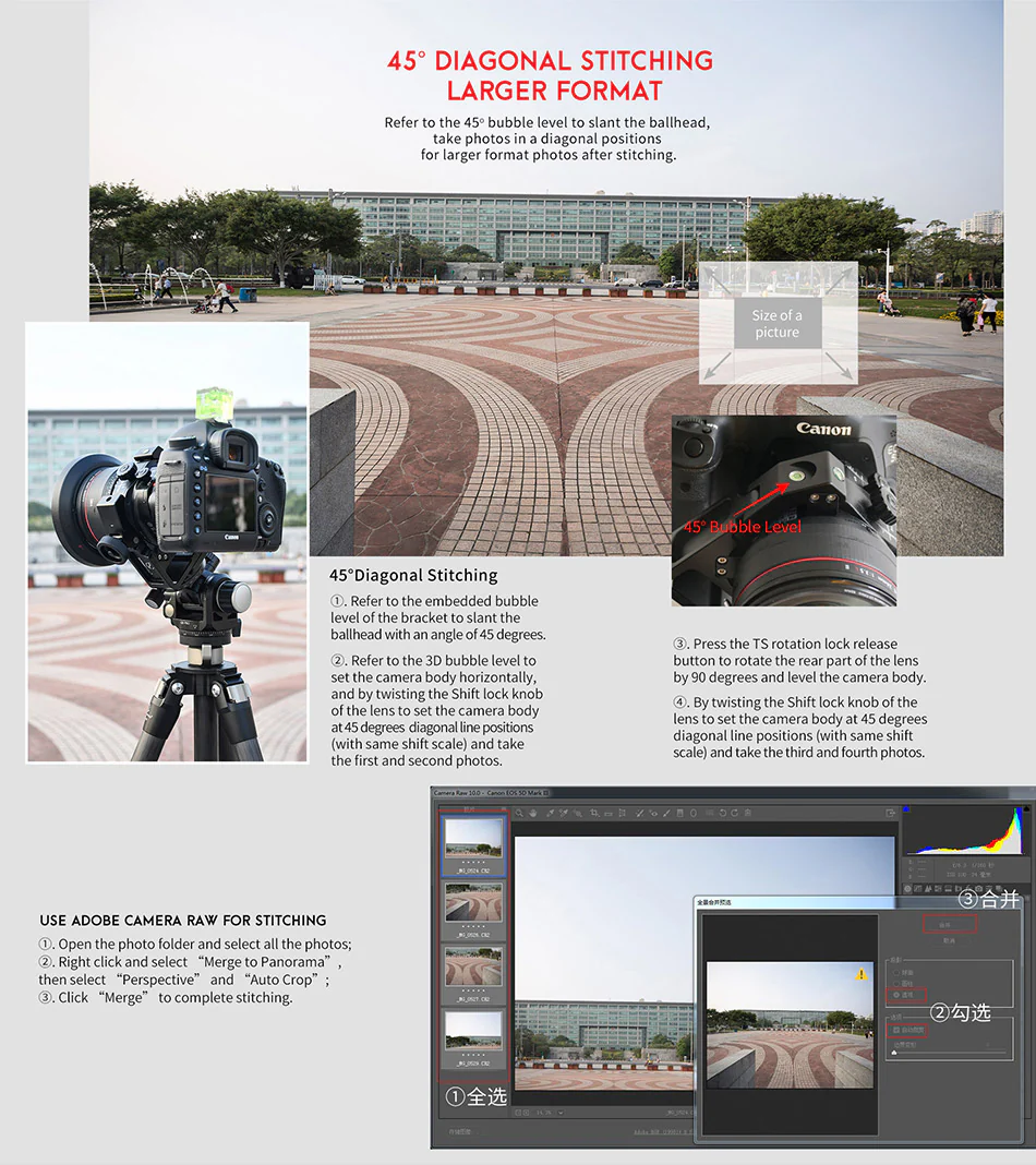  Sunwayfoto TS-E24 Fäste för Canon tilt-shift-objektiv TS-E17 TS-E24