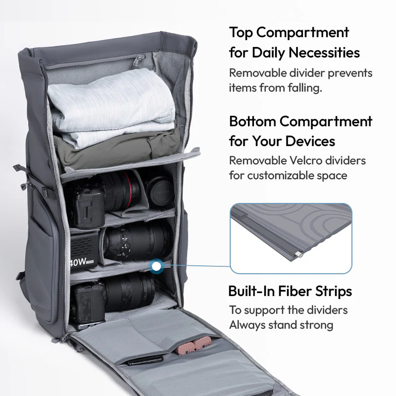  Ulanzi BP04 kamerareppu – laajennettava 23–27 L kovalla suojauksella