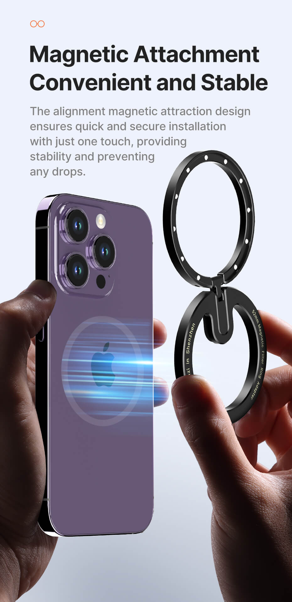  Ulanzi magneettinen MagSafe-suodatinadapteri 52 mm suodattimille