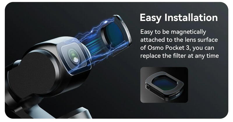  Ulanzi PK-01 Black Mist -suodatin DJI Osmo Pocket 3:lle